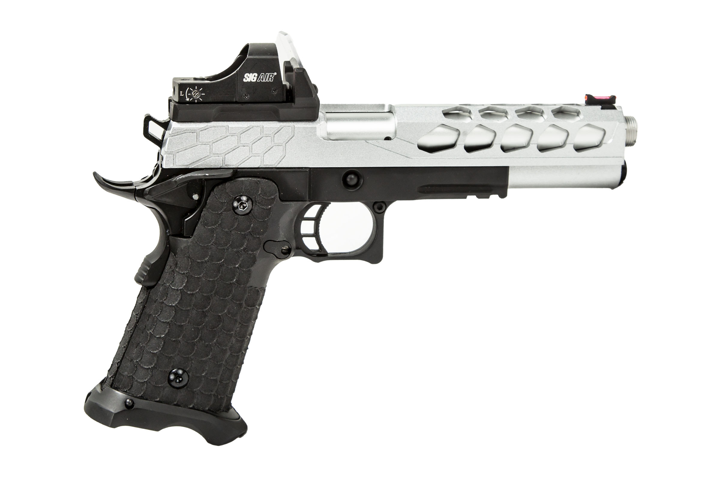 Lancer Tactical Strike Hi Capa Gas Blowback Airsoft Pistol Silver