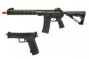 MGC4 MK2 Full Metal M4 AEG W/ ETU Airsoft Rifle & Agency Arms EXA GBB Airsoft Pistol Combo (Black)