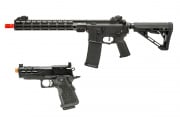 MGC4 MK2 Full Metal M4 AEG W/ ETU Airsoft Rifle & Lancer Tactical Stryk Hi-Capa 4.3 GBB Airsoft Pistol Combo (Black)