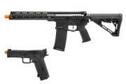 Zion Arms Full Metal R15 AEG Airsoft Rifle W/ ETU & Agency Arms EXA GBB Airsoft Pistol Combo (Black)