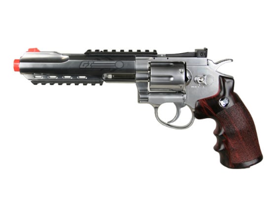 WG 6" Revolver CO2 Airsoft Pistol ( Silver / Imitation Wood ) WG 6" Revolver CO2 Airsoft Pistol ( Silver / Imitation Wood )