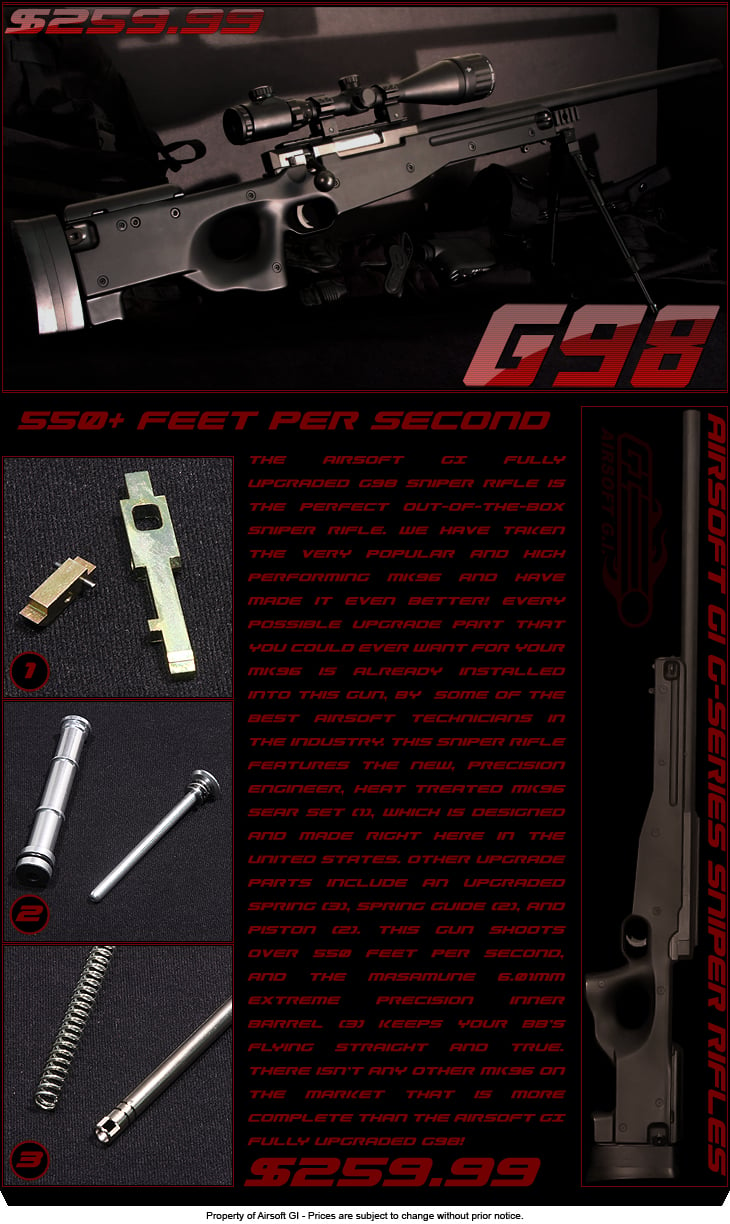 Airsoft GI Upgraded G98 Sniper Rifle