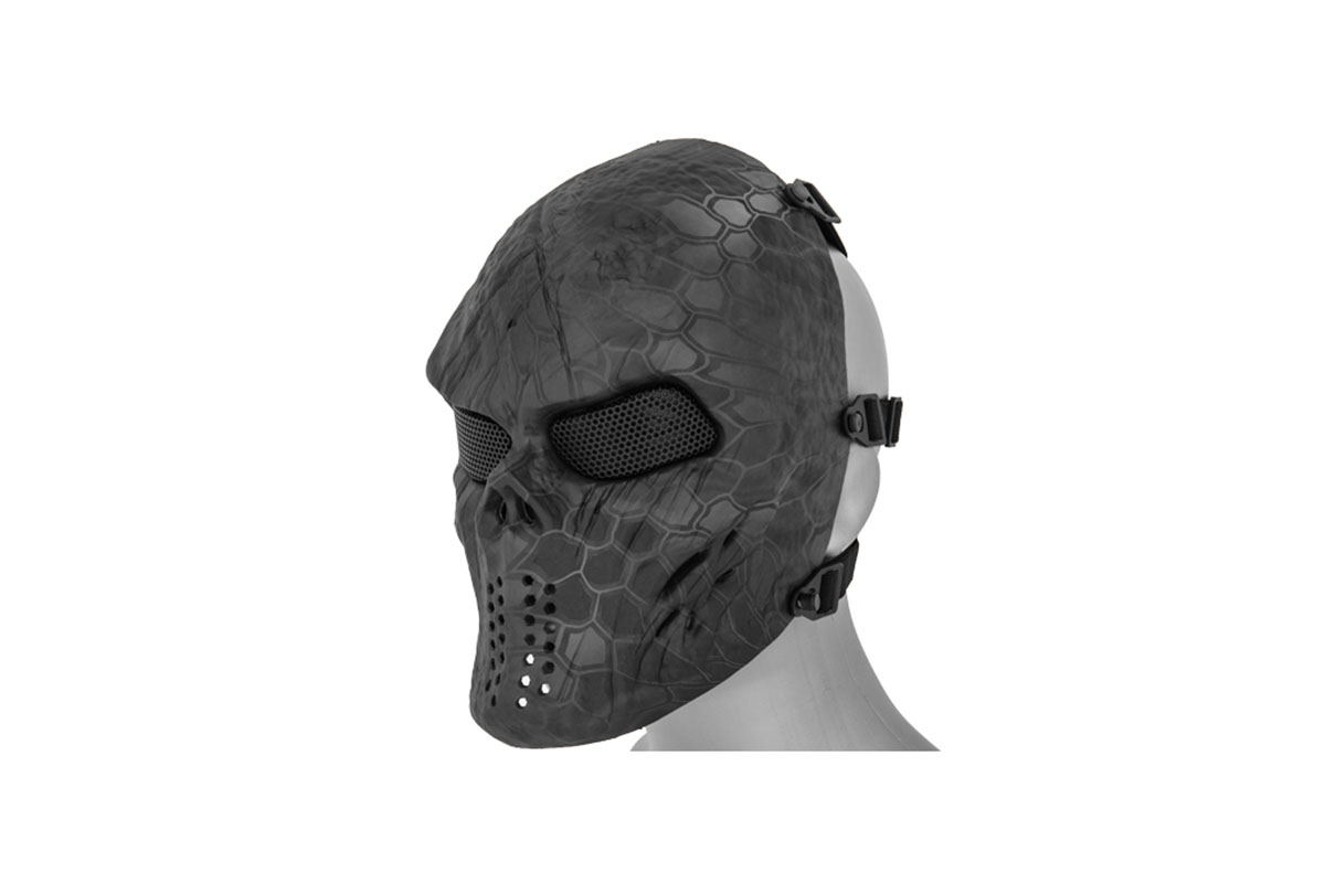 Airsoft Villain Skull Mesh Face Mask - TAN