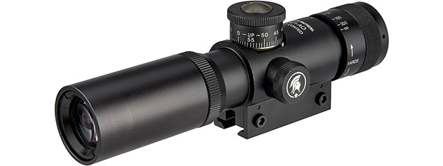 Lancer Tactical 4x21 AO Rifle Scope with Lens Caps ( Black)