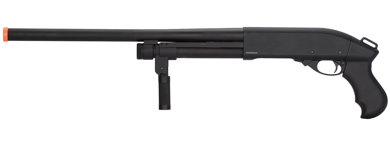 JG Golden Eagle M870 3/6-Shot Pump Action Gas Airsoft Shotgun With Forend  Grip ( Black )