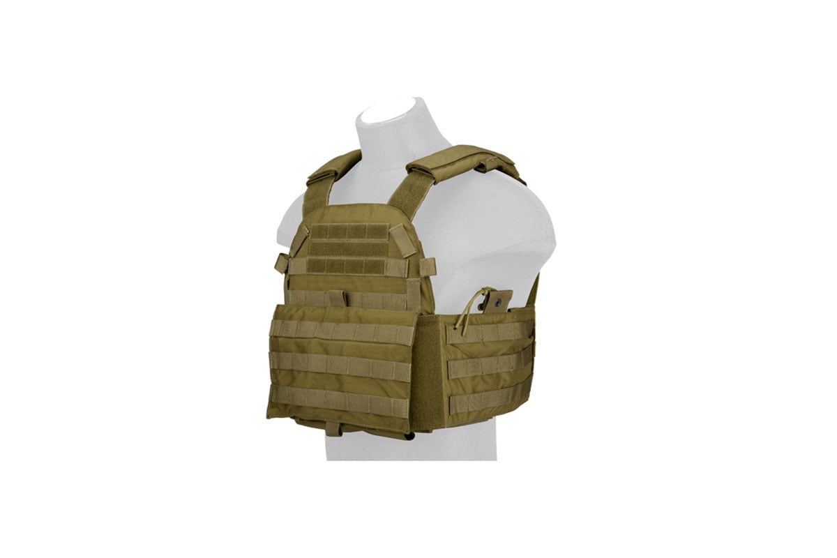 TMC Slick Style LV Plate Carrier (Color: Khaki), Tactical Gear/Apparel, Body  Armor & Vests -  Airsoft Superstore