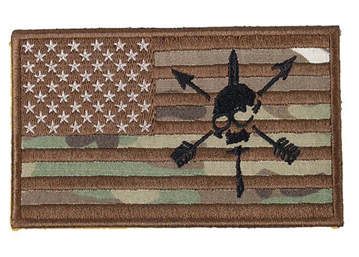 G-Force American Flag and Skull Embroidered Morale Patch