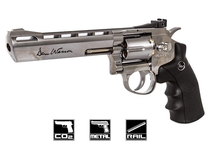  ASG Dan Wesson CO2 Powered Pellet Air-Revolver, Silver, 2.5 :  Sports & Outdoors