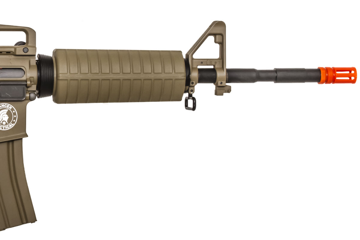 390 Fps Lancer Tactical GEN2 M4 AEG Metal Gear Electric Airsoft Rifle Kit  Tan