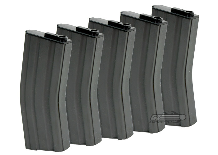 MAG M4 / M16 190 rd. AEG Mid Capacity Magazine - 5 Pack ( Black )