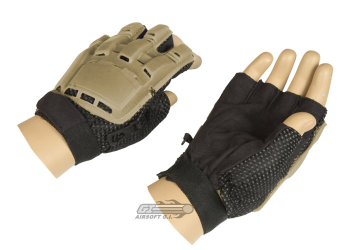 Emerson Armored Half Finger Gloves ( Tan / L )