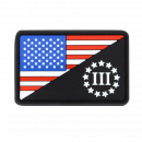 Condor Outdoor US Flag Morale PVC Three Percenter (RWB)