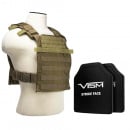 VISM Fast Plate Carrier  with 10X12 LEVEL III+ PE Shooters Cut 2X Hard Ballistic Plates (Tan)