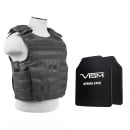 VISM Expert Carrier Vest with 2x 10X12 Shooters Cut Hard PE Ballistic Panels (Urban Grey)