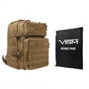 VISM Assault Backpack with 11X14 Soft Ballistic Panel (Tan)