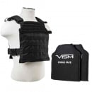 VISM Larger Fast Plate Carrier With 11"X14' Level IIIA Shooter's Cut Soft Ballistic Panels (Black)