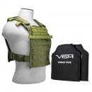 VISM Larger Fast Plate Carrier With 11"X14' Level IIIA Shooter's Cut Soft Ballistic Panels (Green)