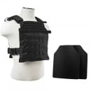 VISM Fast Plate Carrier With 10"X12' Level IIIA Shooter's Cut Hard Ballistic Plates (Black)