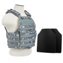 VISM Plate Carrier With 10"X12' Level IIIA Shooter's Cut Hard Ballistic Plates (ACU)