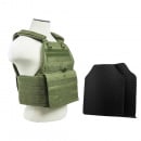 VISM Plate Carrier With 10"X12' Level IIIA Shooter's Cut Hard Ballistic Plates (Green)