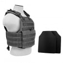 VISM Plate Carrier With 10"X12' Level IIIA Shooter's Cut Hard Ballistic Plates (Grey)