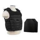 VISM Expert Plate Carrier With 10"X12' Level IIIA Shooter's Cut Hard Ballistic Plates (Black)