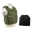 VISM Expert Plate Carrier With 10"X12' Level IIIA Shooter's Cut Hard Ballistic Plates (Green)