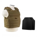 VISM Expert Plate Carrier With 10"X12' Level IIIA Shooter's Cut Hard Ballistic Plates (Red)