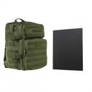 VISM Assault Backpack With 11"x14" Level IIIA Hard Ballistic Plate (Green)