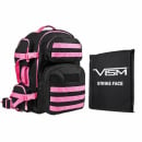 VISM Tactical Backpack with 10X12 Soft Ballistic Panel (Black/Pink)