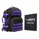 VISM Tactical Backpack with 10X12 Soft Ballistic Panel (Black/Purple)