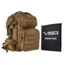 VISM Tactical Backpack with 10X12 Soft Ballistic Panel (Tan)