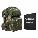 VISM Tactical Backpack with 10X12 Soft Ballistic Panel (Woodland)