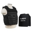 VISM Expert Carrier Vest with 2x 10X12 Shooters Cut Hard PE Ballistic Panels (Black)