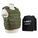 VISM Expert Carrier Vest with 11X14 Shooters Cut Hard PE Ballistic Panels (Green/2XL)