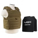 VISM Expert Carrier Vest with 11X14 Shooters Cut Hard PE Ballistic Panels (Tan/2XL)