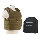 VISM Expert Plate Carrier Vest With 10"X12" Shooter's Cut Soft Ballistic Panels (Black)