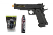 Gassed Up Player Package #29 ft. GE 3338 Hi-Capa Gas Blowback Pistol (Black/Gold)