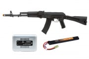 Charged Up Player Package #7 ft. Lancer Tactical AK-74M w/ Folding Stock AEG Airsoft Rifle (Stamp Steel)