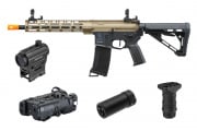 Lancer Tactical Gen 3 M-LOK 10" Airsoft M4 AEG with ETU & Delta Stock Field Ready Combo (FDE & Black)