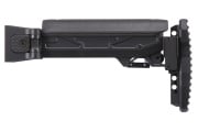 Atlas Custom Works Folding Telescopic Buttstock w/ Cheek Riser for Marui AKM GBB Airsoft Rifle (Black)