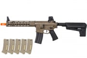 Krytac Trident MK2 M4 CRB Carbine AEG Airsoft Rifle w/ PTS EPM Magazines - 5 Pack (Flat Dark Earth)