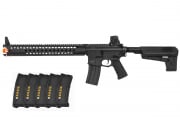 Krytac War Sport LVOA-C M4 Keymod Carbine AEG Airsoft Rifle w/ PTS EPM Magazines - 5 Pack (Black)