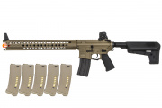 Krytac War Sport LVOA-C M4 Keymod Carbine AEG Airsoft Rifle w/ PTS EPM Mag - 5 Pack Airsoft GI Exclusive (Flat Dark Earth)