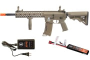 Lancer Tactical Gen 3 EVO RIS M-LOK M4 AEG Airsoft Rifle Lipo Battery/Charger Package (Tan)