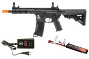 Lancer Tactical Gen 3 Hellion 7" M-LOK M4 AEG Airsoft Rifle Lipo Battery/Charger Package (Black)