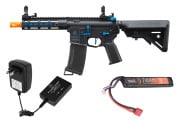 Lancer Tactical Gen 3 Hellion 7" M-LOK M4 AEG Airsoft Rifle Lipo Battery/Charger Pacakage (Black/Blue)