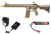 Lancer Tactical Gen 3 Hellion 13" M-LOK M4 AEG Airsoft Rifle Lipo Battery/Charger Package (Tan)