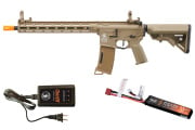 Lancer Tactical Gen 3 Hellion 13" M-LOK M4 AEG Airsoft Rifle Lipo Battery/Charger Package (Tan)