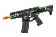 Lancer Tactical Enforcer BATTLE HAWK 4" PDW Skeleton AEG Airsoft Rifle  (Black/Green)